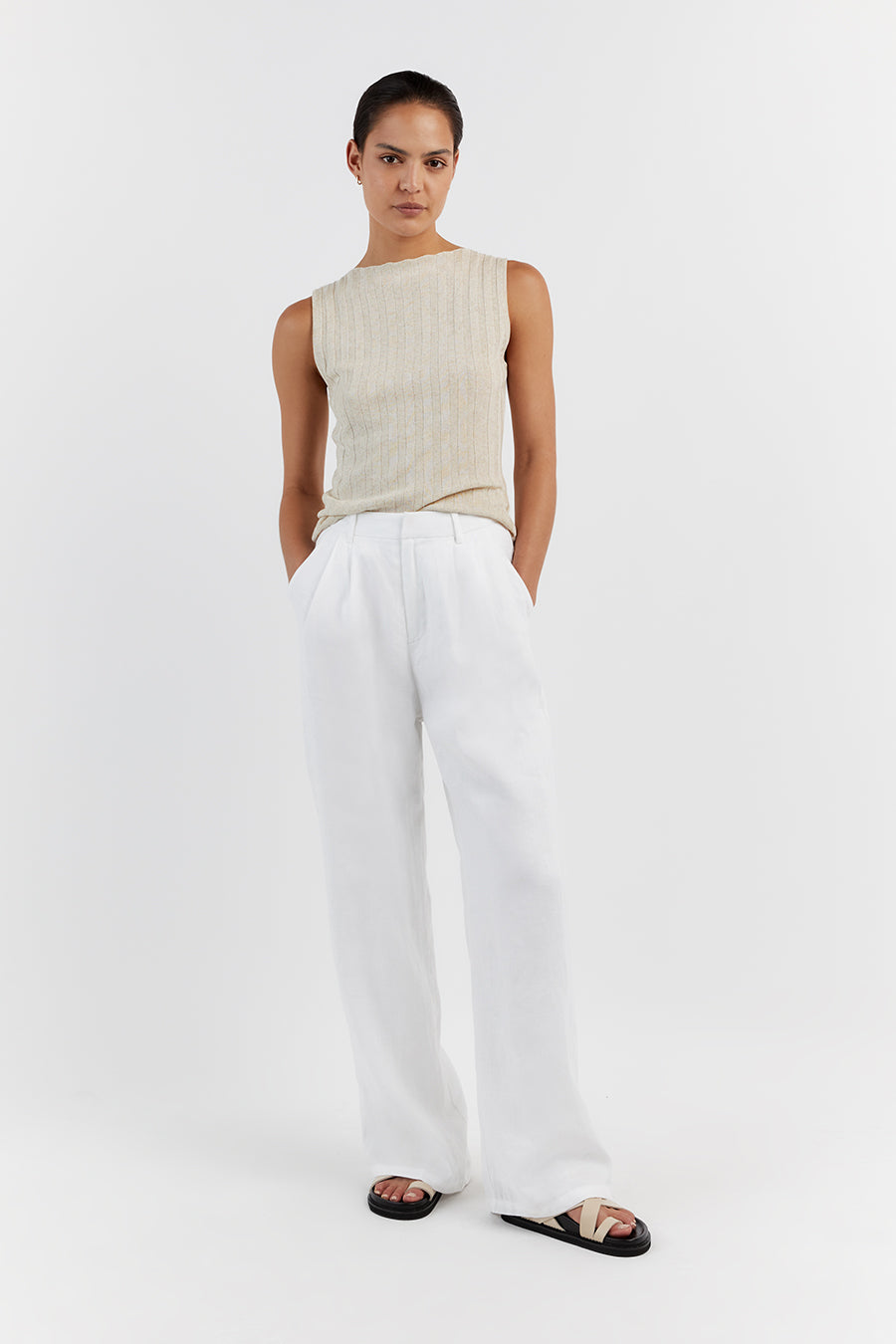 GOLDIE NATURAL BOAT NECK TANK