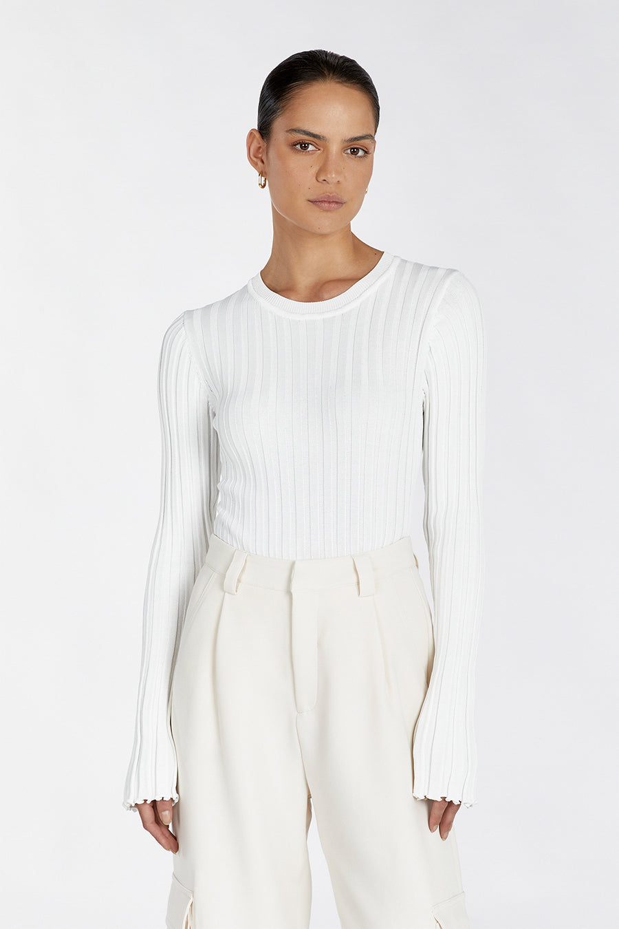 ADA OFF WHITE LONG SLEEVE KNIT TOP