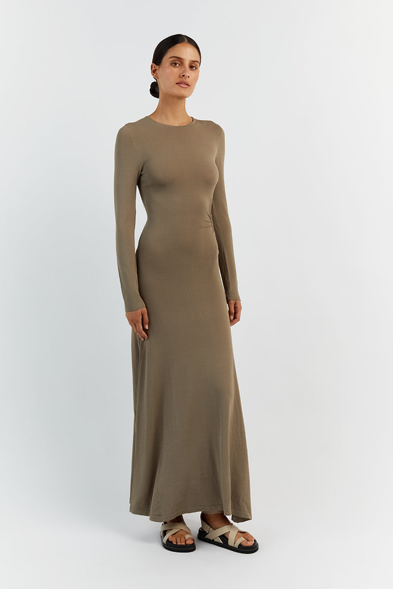 GRACE MOSS CREW CUT OUT MIDI