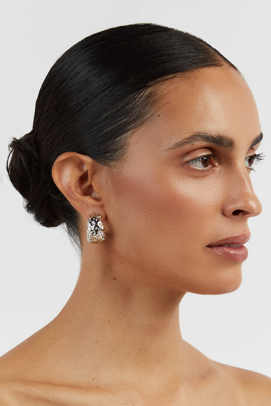 LUV AJ MOLTEN SILVER HOOPS