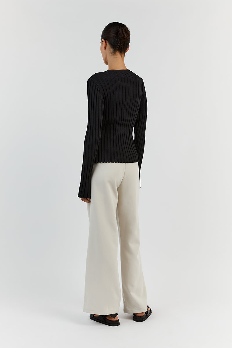 ADA BLACK LONG SLEEVE KNIT TOP