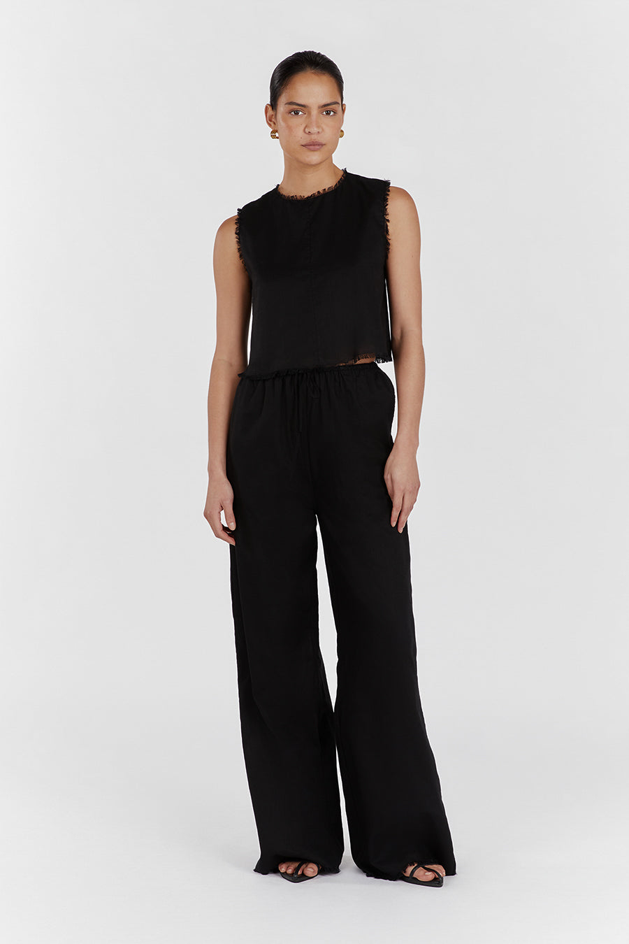 NOVA BLACK LIGHT WEIGHT LINEN PANT
