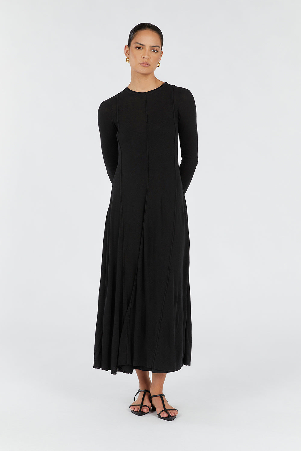 PARKER BLACK LONG SLEEVE DRESS
