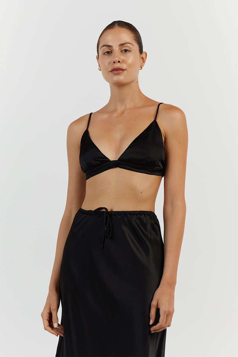 BOBBY BLACK SATIN BRALETTE