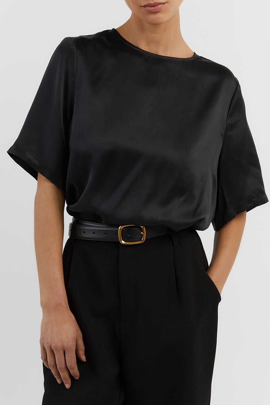 LAYLA  BLACK SILK TEE