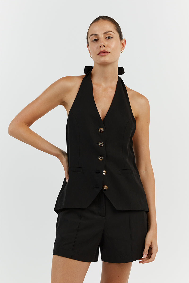 AMELIA BLACK TENCEL BLEND SHORT
