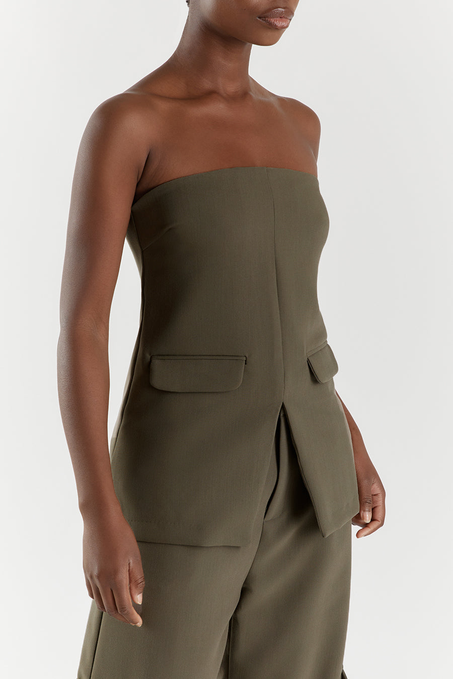 WILLA PETROL STRAPLESS TOP