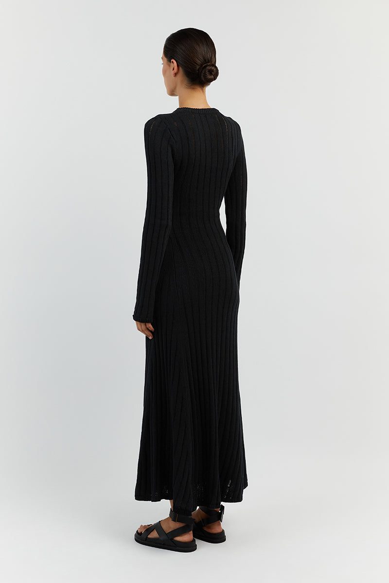 STEVIE BLACK LONG SLEEVE MAXI DRESS