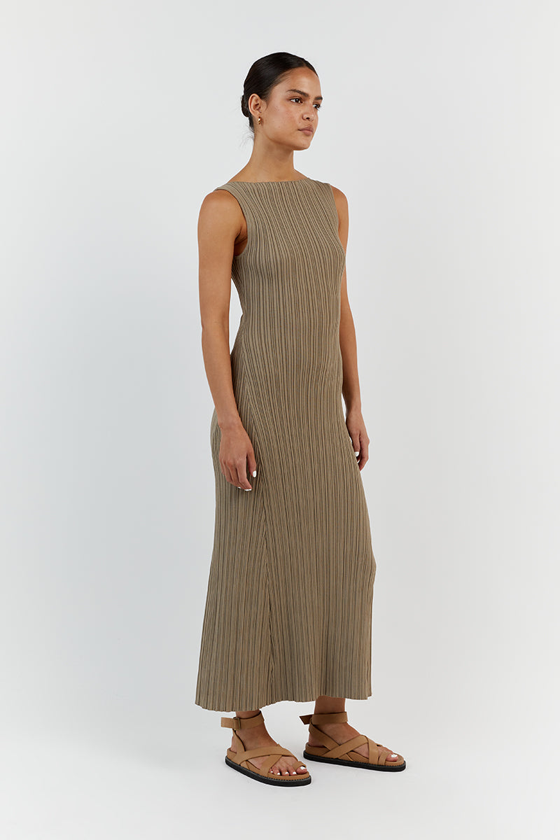 IVY MOSS SLEEVELESS MIDI DRESS