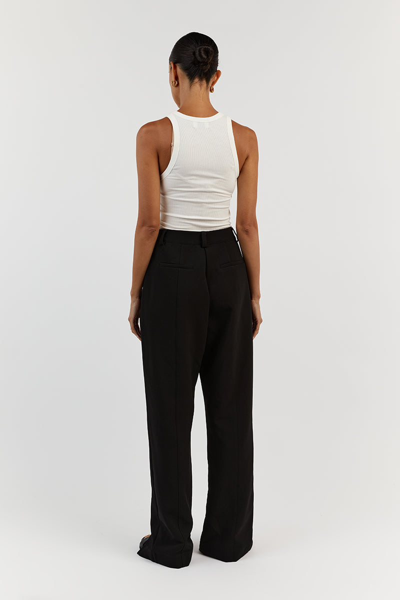 ROWAN BLACK STRAIGHT LEG SPLIT PANT
