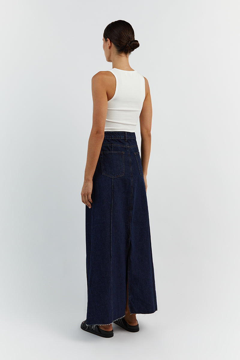 DELLA INDIGO COLUMN DENIM SKIRT
