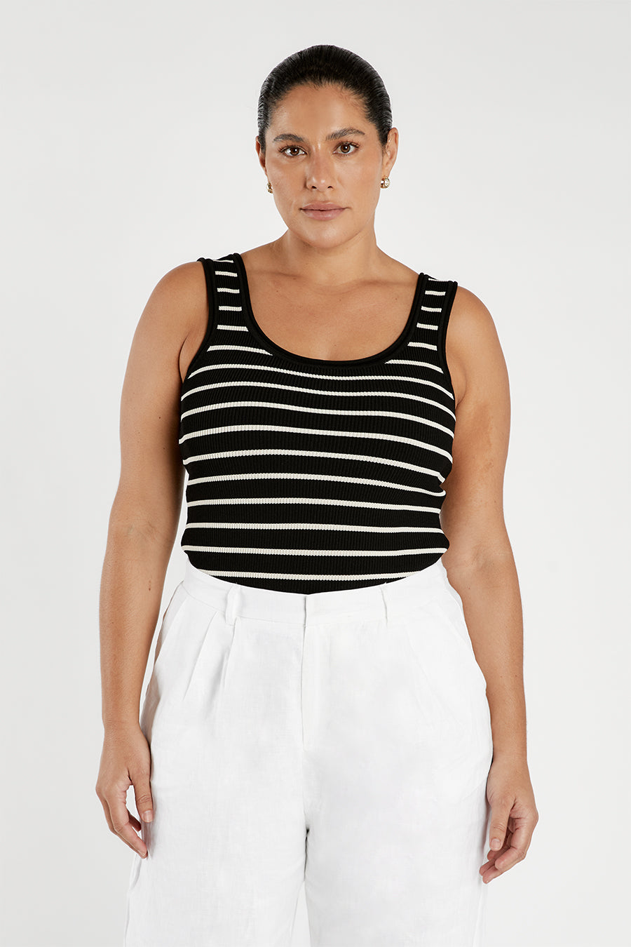 BILLIE BLACK STRIPE KNIT TANK