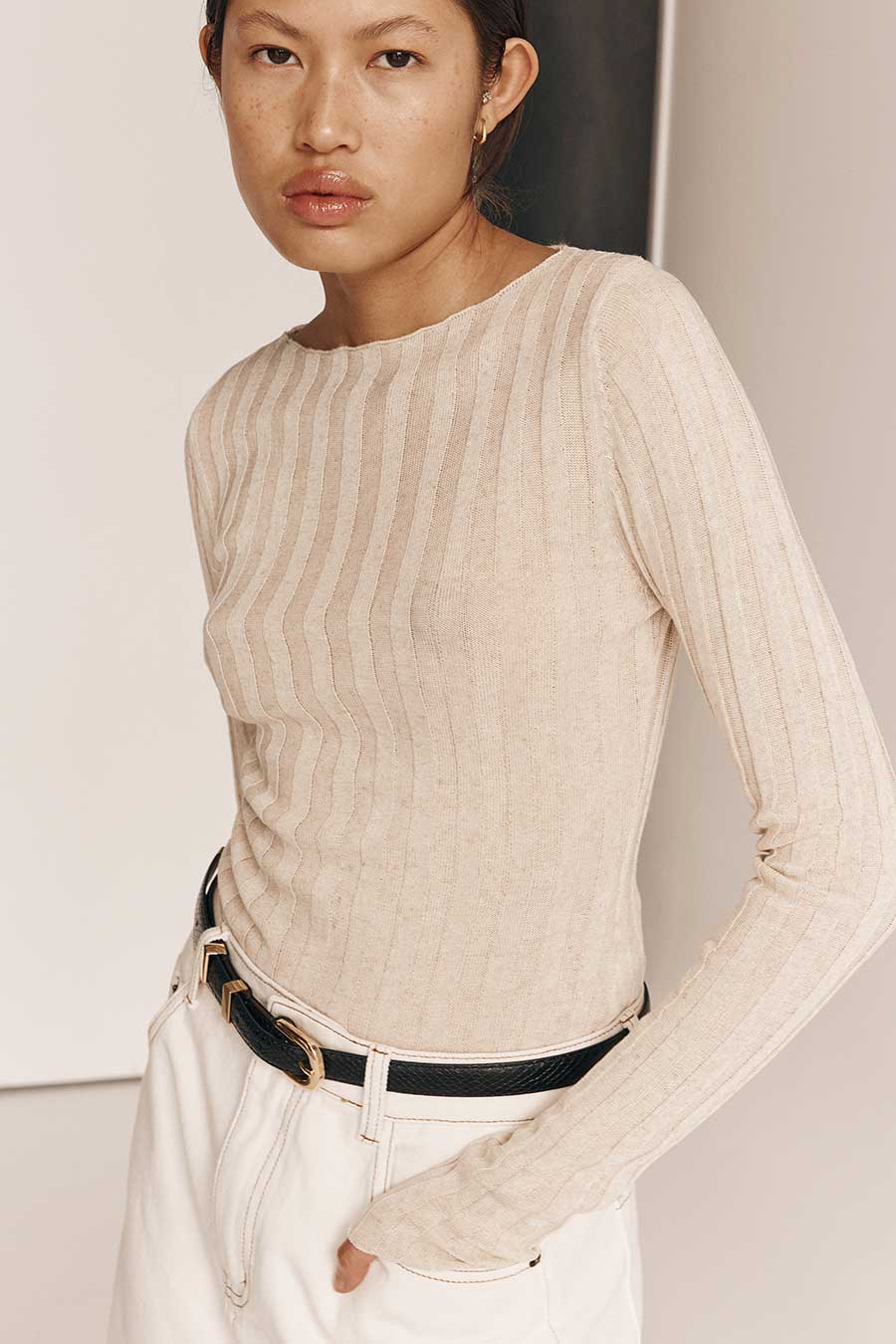 GOLDIE NATURAL LONG SLEEVE TOP