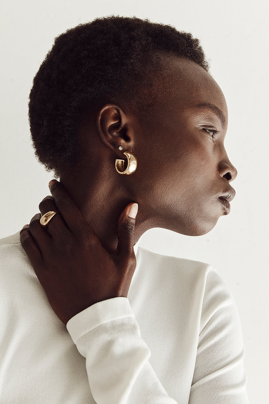 CENDRE 1960'S GOLD HOOP EARRINGS