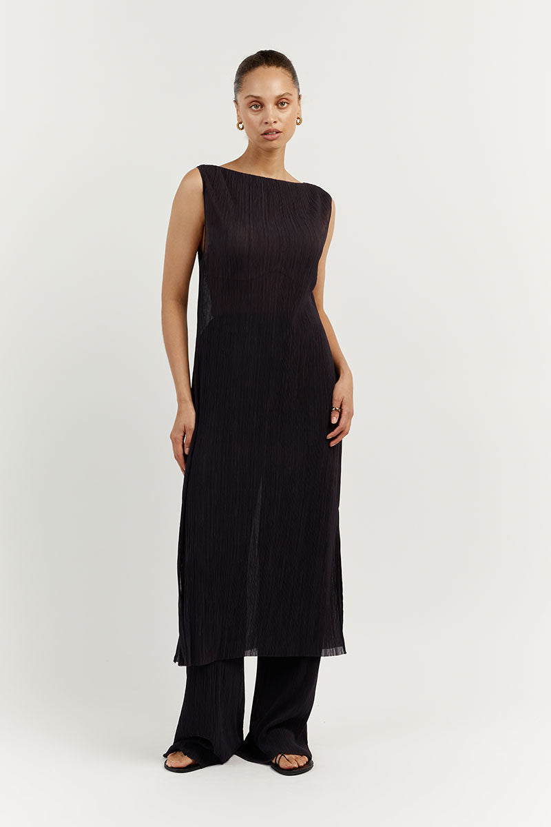 PORTER INK PLISSE TUNIC TOP