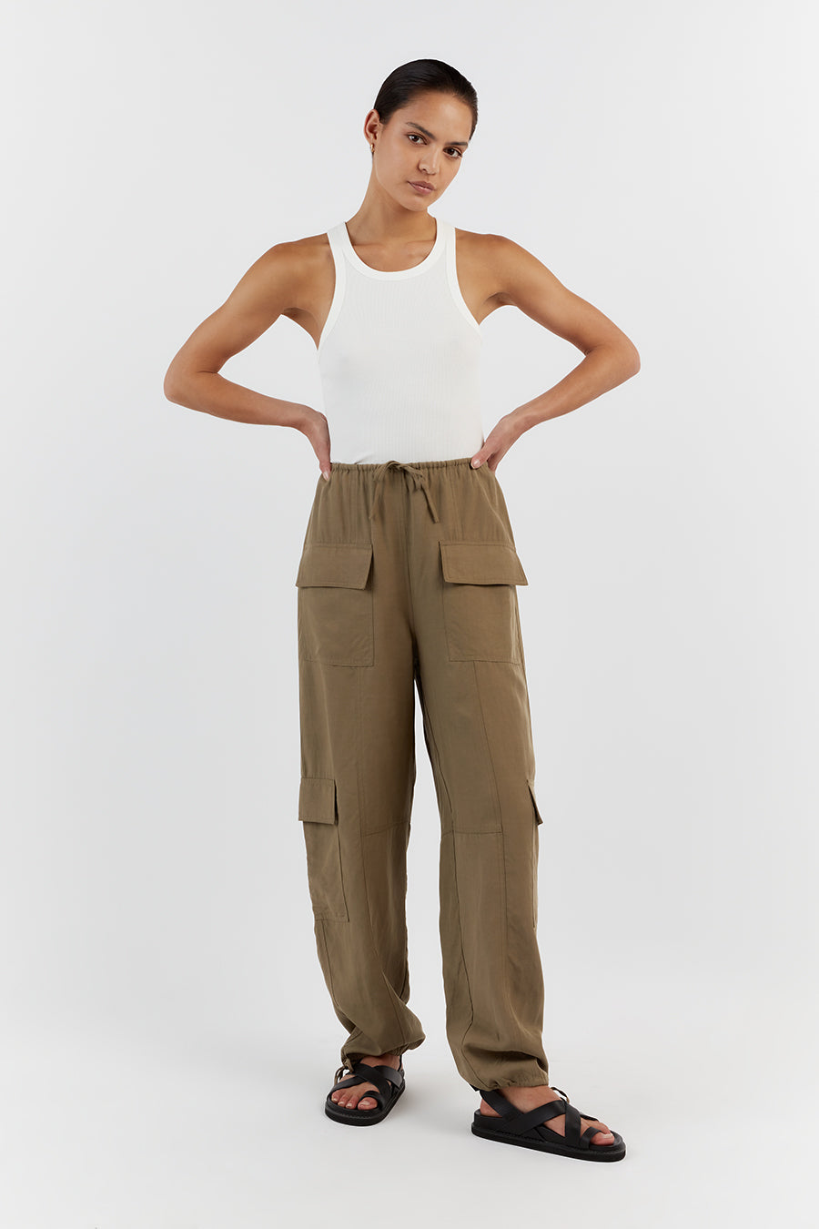 HEIDI FERN TENCEL BLEND CARGO PANT
