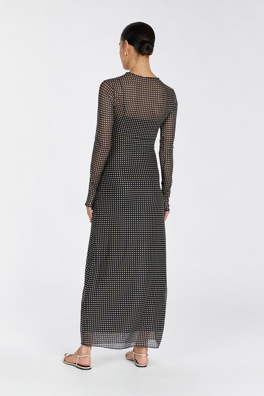 HUDSON BLACK SLEEVED MIDI DRESS