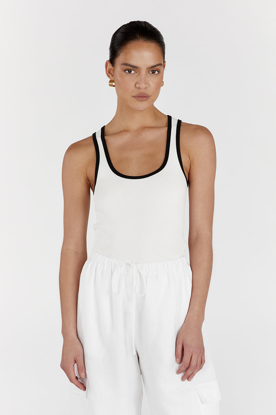 THEO OFF WHITE CONTRAST TANK