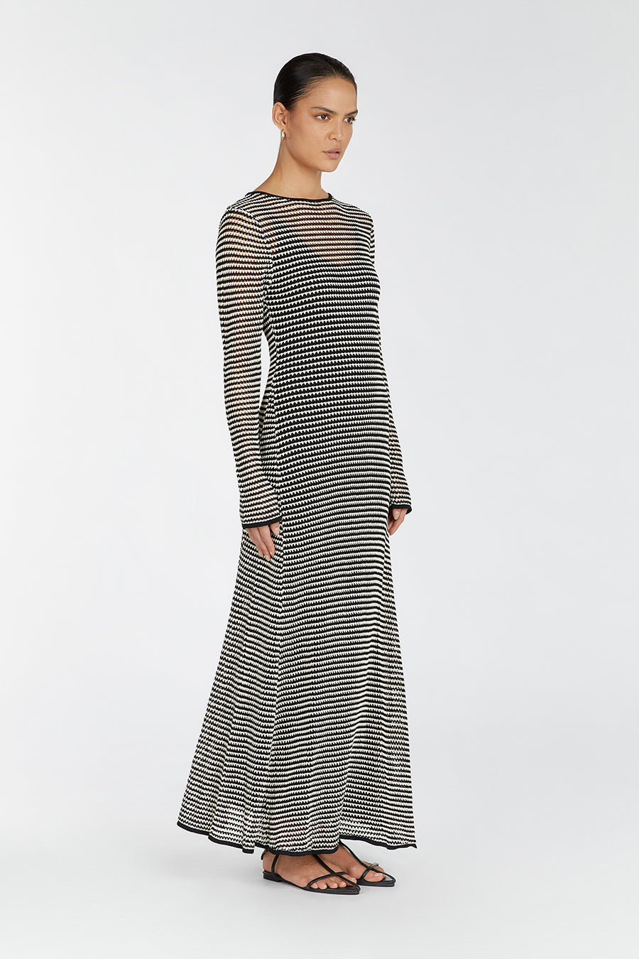 NATE BLACK SLEEVED MAXI DRESS
