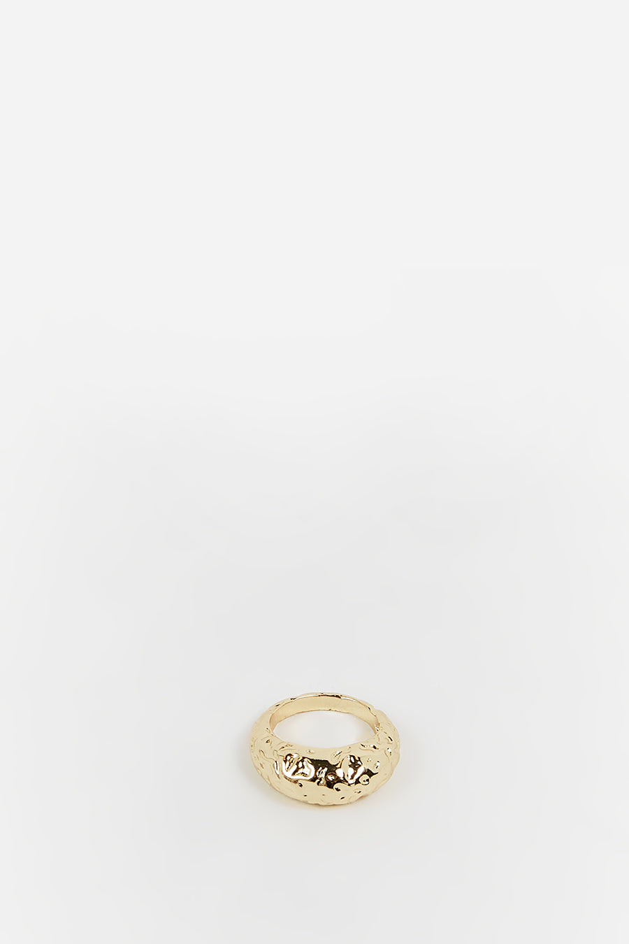 LUV AJ MOLTEN SIGNET GOLD RING