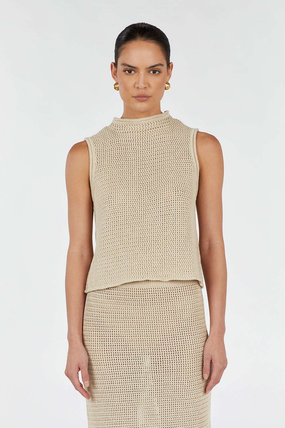 ZADIE NATURAL CROCHET TANK