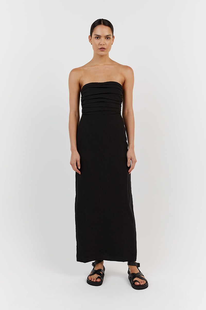 SHELBY BLACK MIDI DRESS