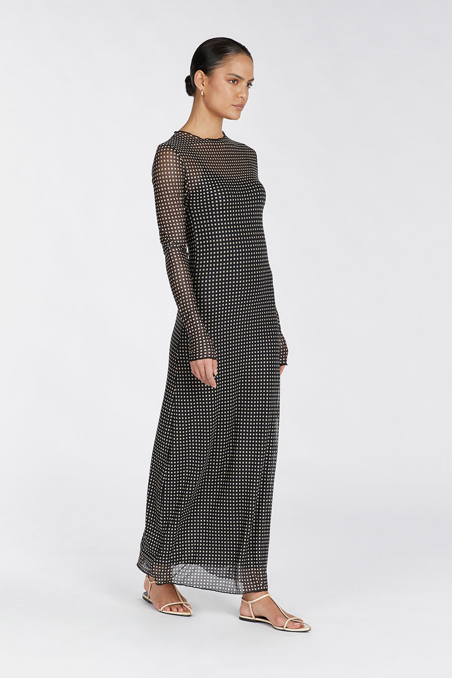 HUDSON BLACK SLEEVED MIDI DRESS