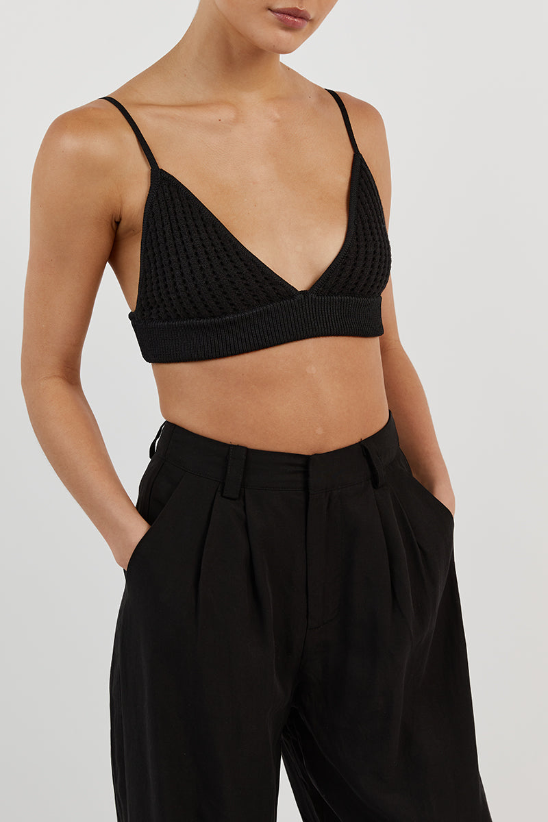DENNY BLACK CROCHET BRALETTE