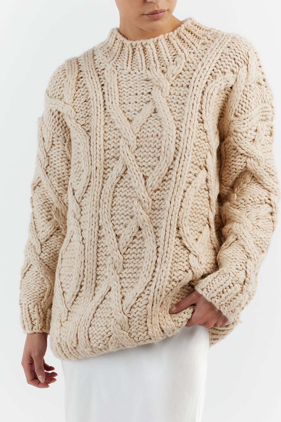 ELLIS NATURAL CABLE KNIT JUMPER