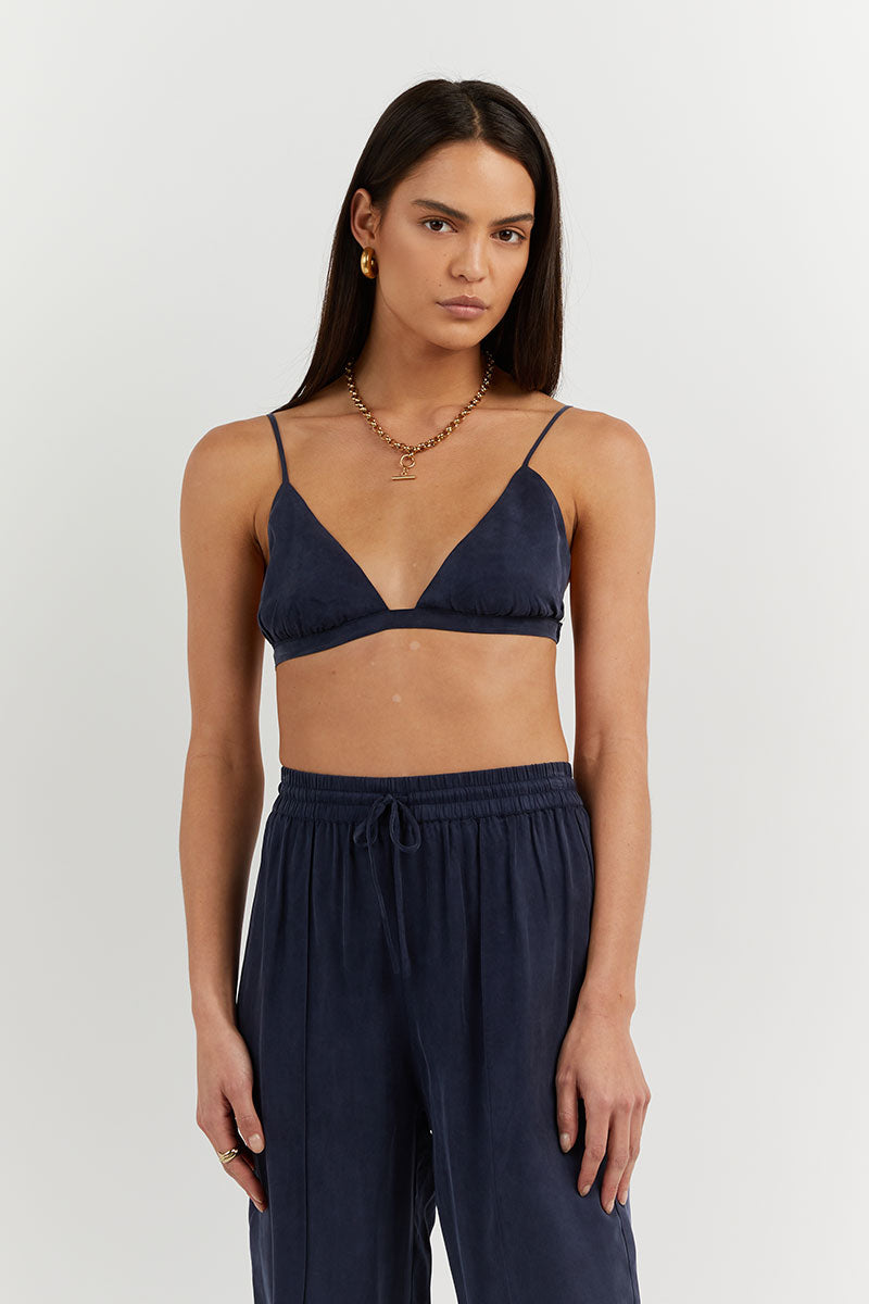 BOBBY NAVY CUPRO BRALETTE