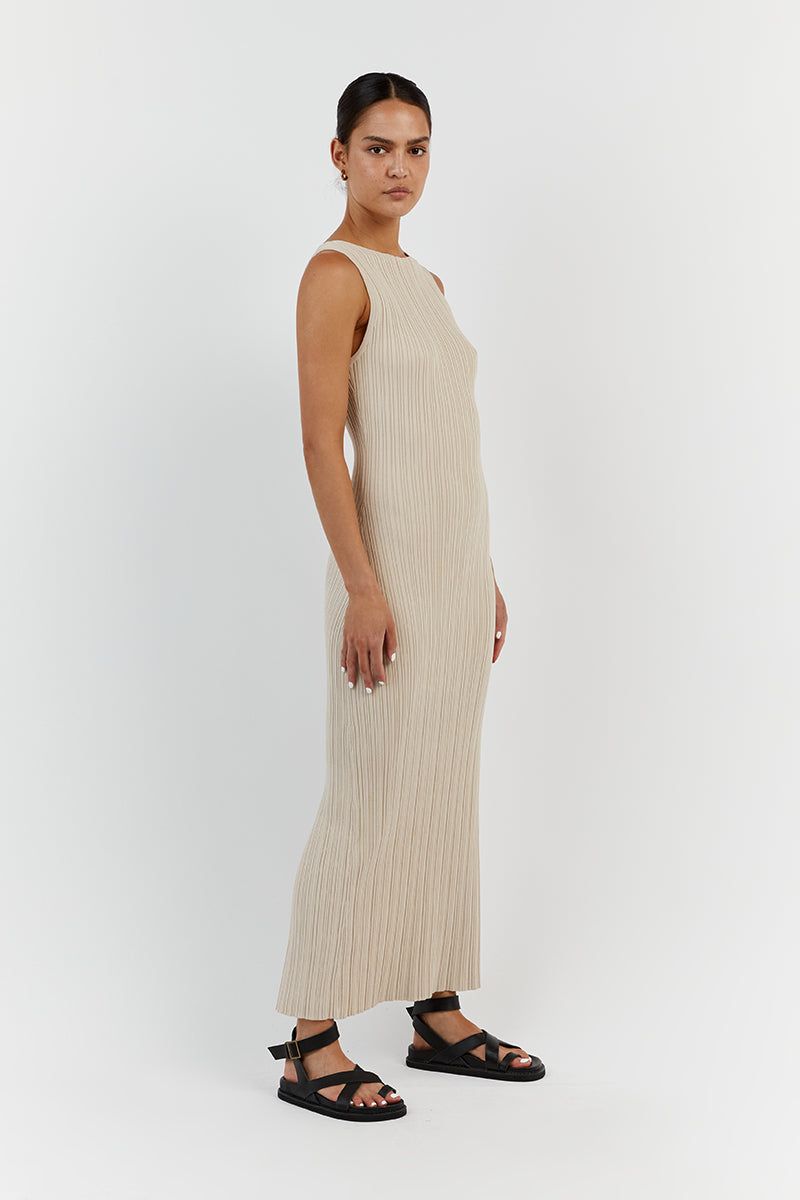 SIENNA STONE KNIT MIDI DRESS