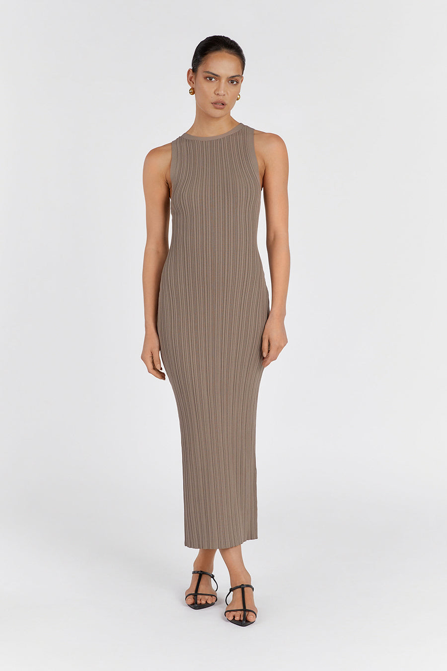 ANDERS LATTE KNIT MIDI DRESS