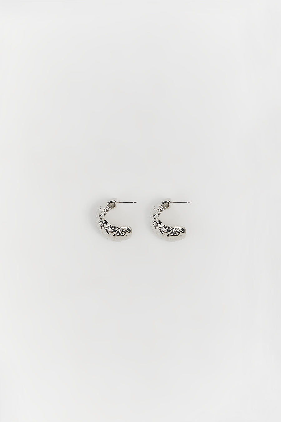 LUV AJ MOLTEN SILVER HOOPS