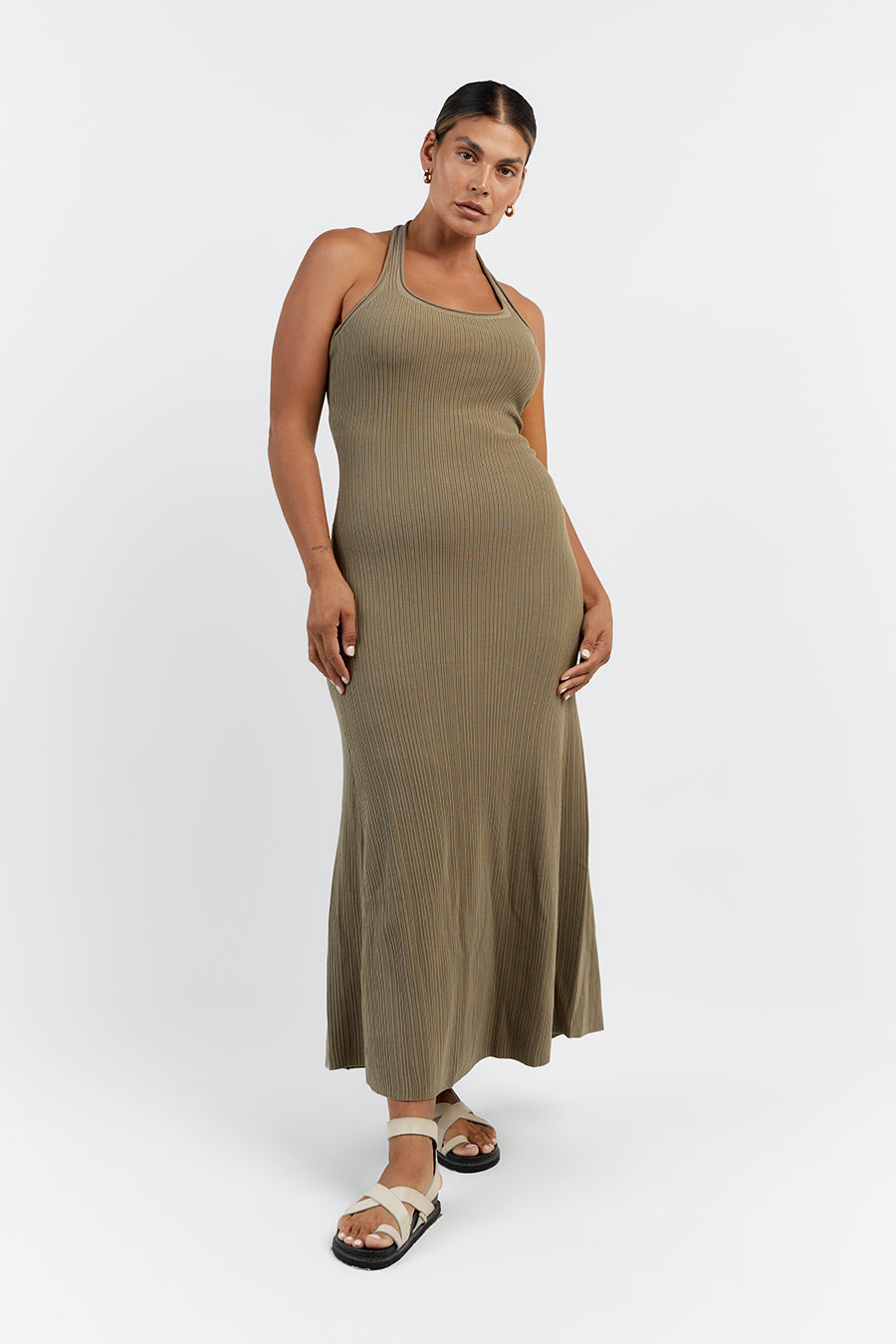 EDDISON MOSS KNIT MIDI DRESS