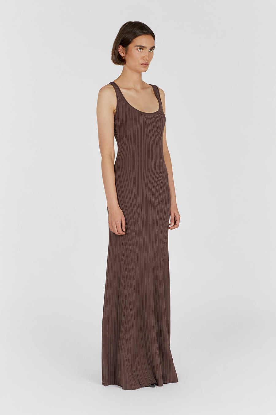 BELLA COFFEE KNIT MAXI DRESS