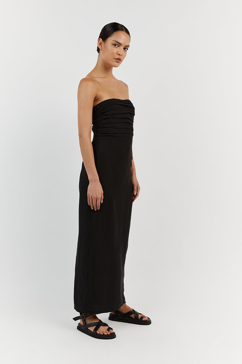 SHELBY BLACK MIDI DRESS