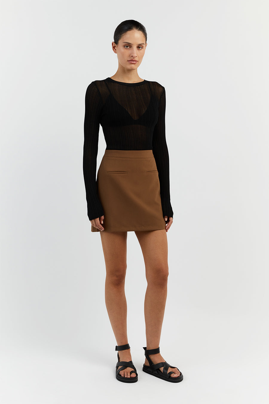 ROWAN CARAMEL MINI SKIRT