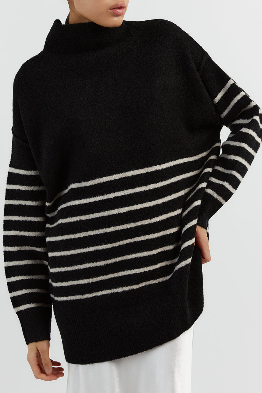 BROOKLYN BLACK/STONE STRIPE JUMPER