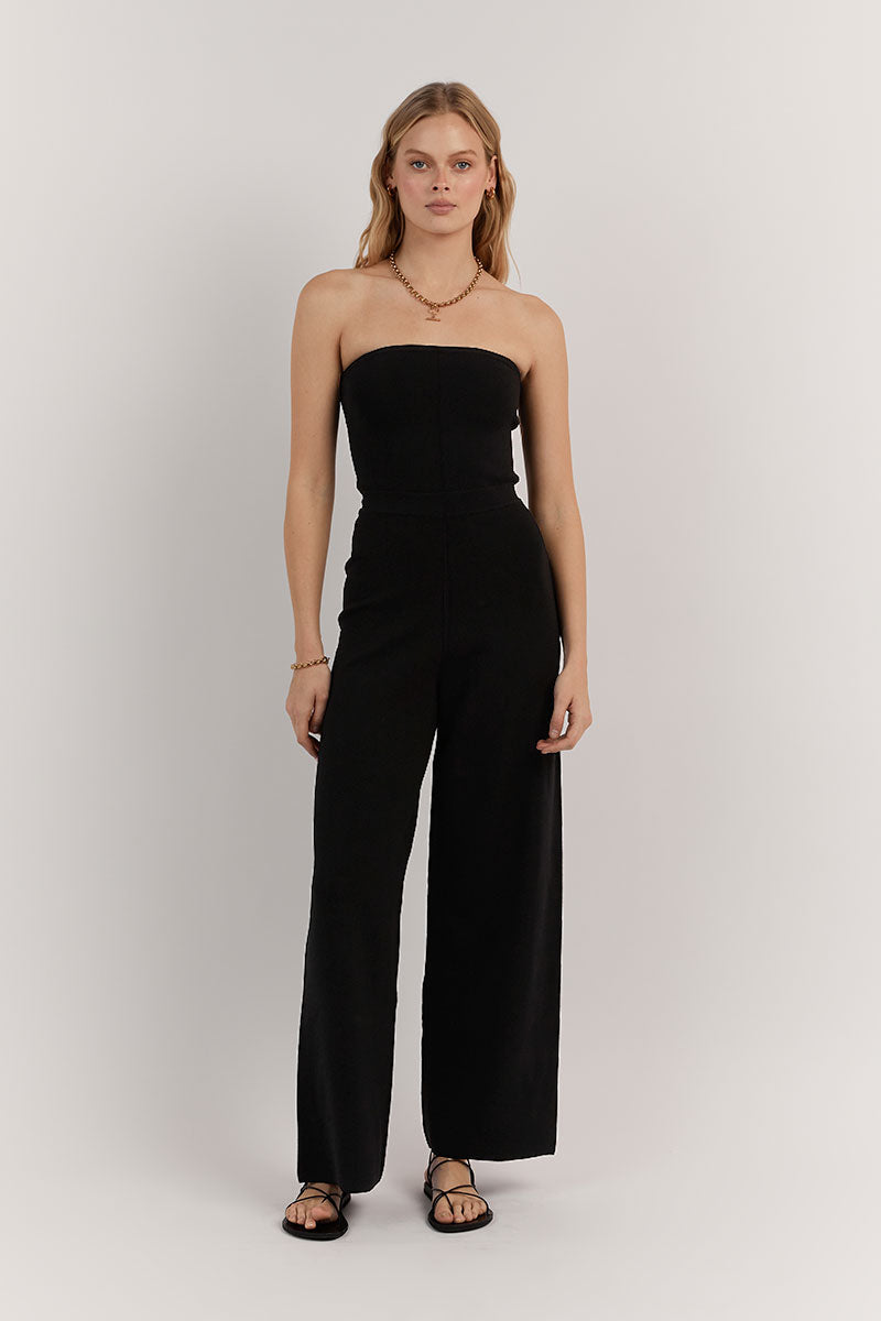 DEMI BLACK BANDEAU JUMPSUIT