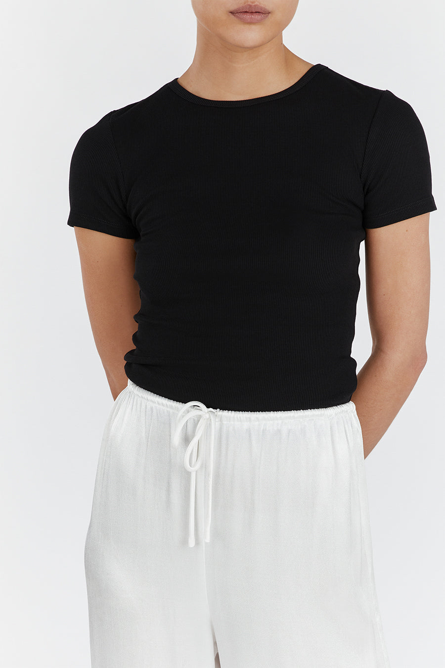 THEO BLACK CAP SLEEVE TOP