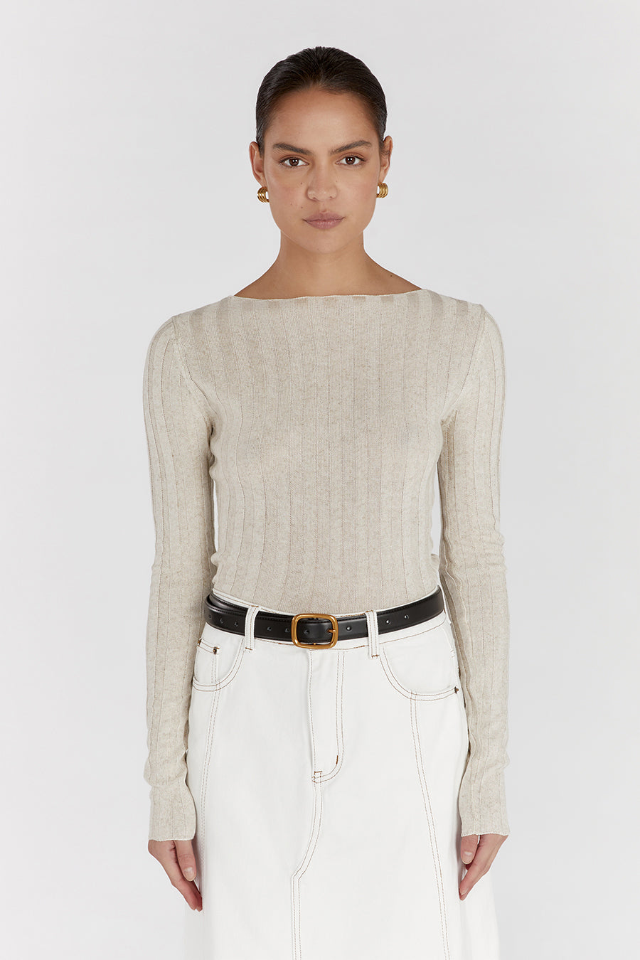 GOLDIE NATURAL LONG SLEEVE TOP