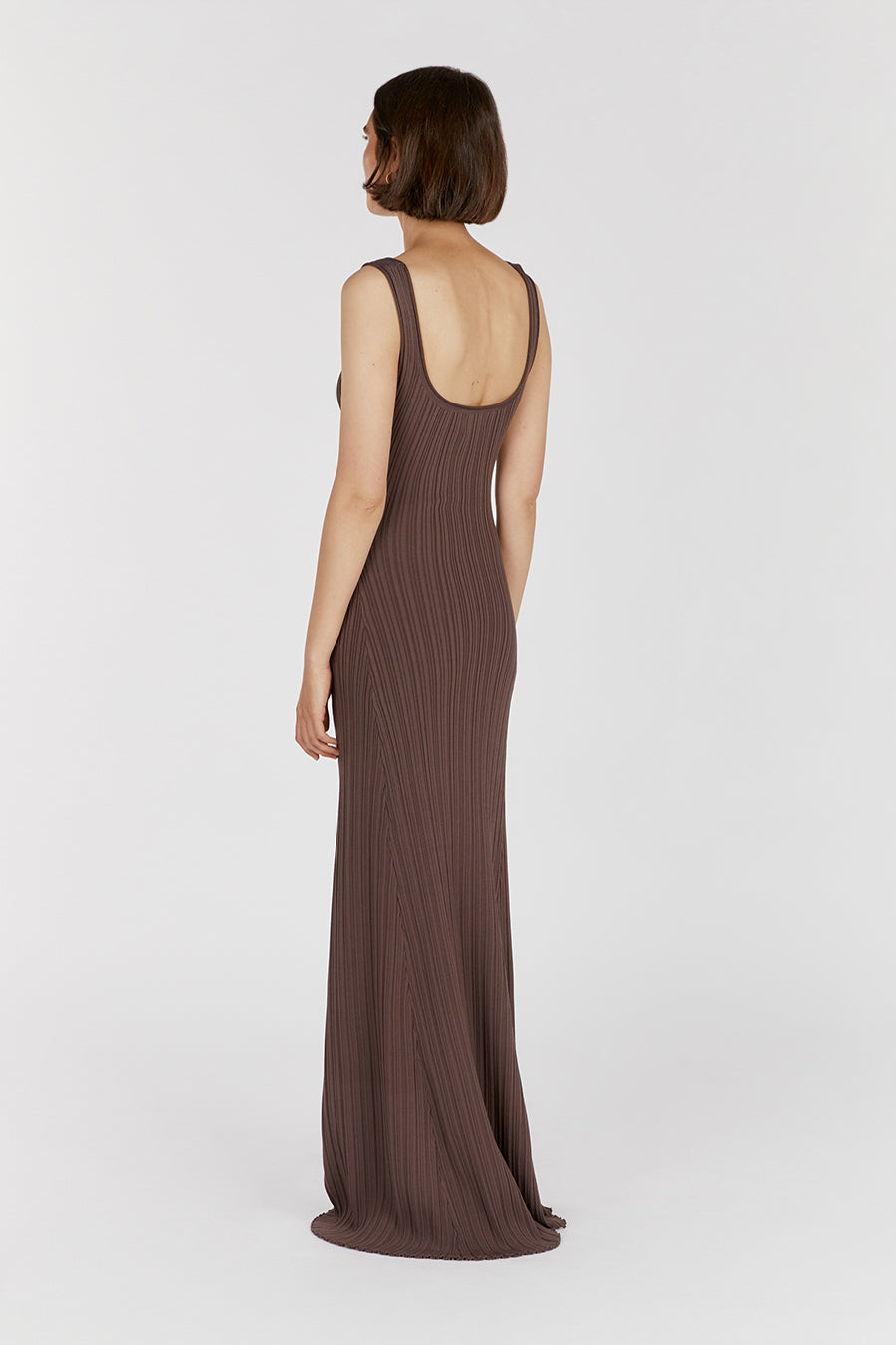 BELLA COFFEE KNIT MAXI DRESS