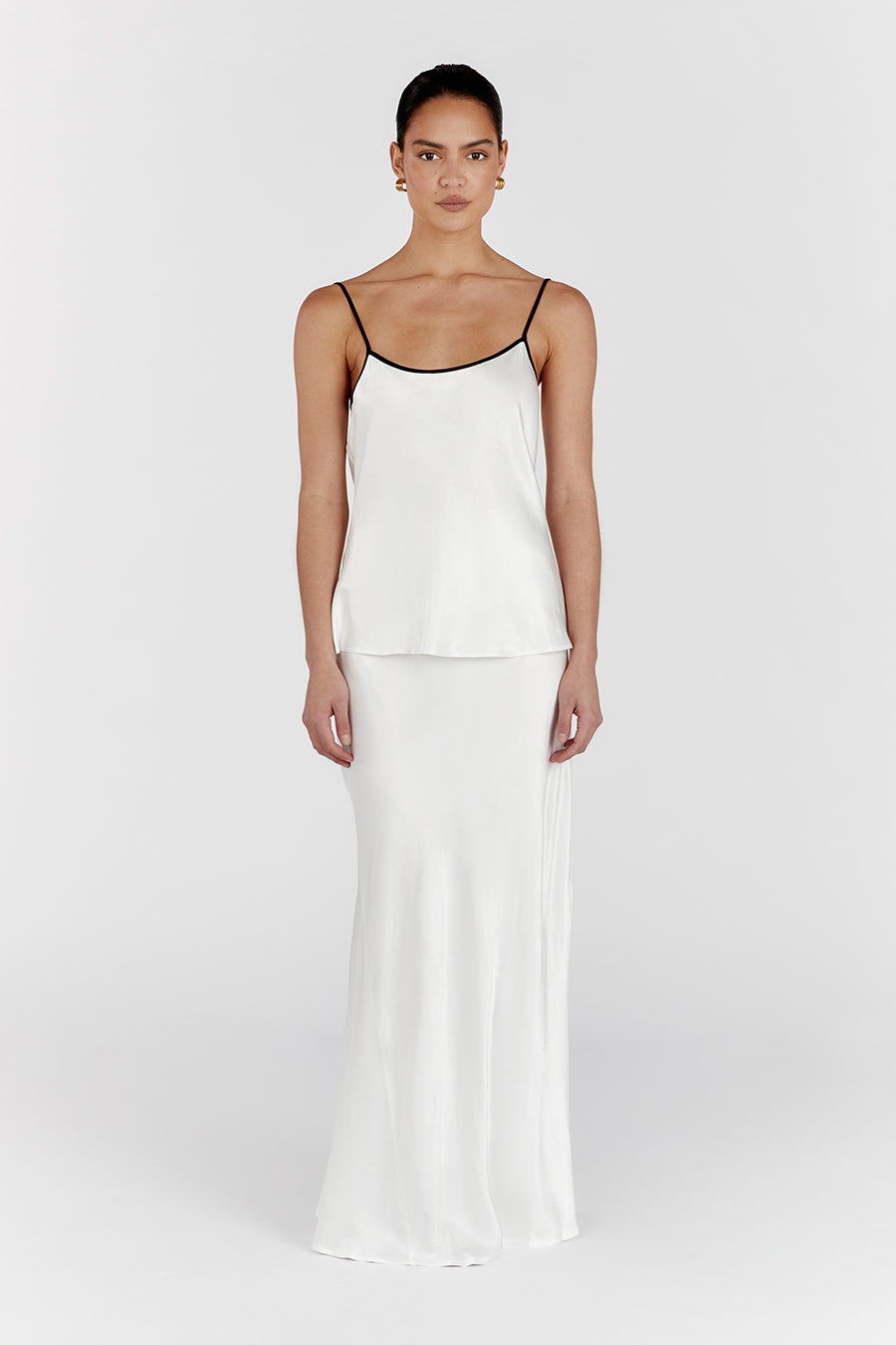 LETTY WHITE SATIN CONTRAST CAMI