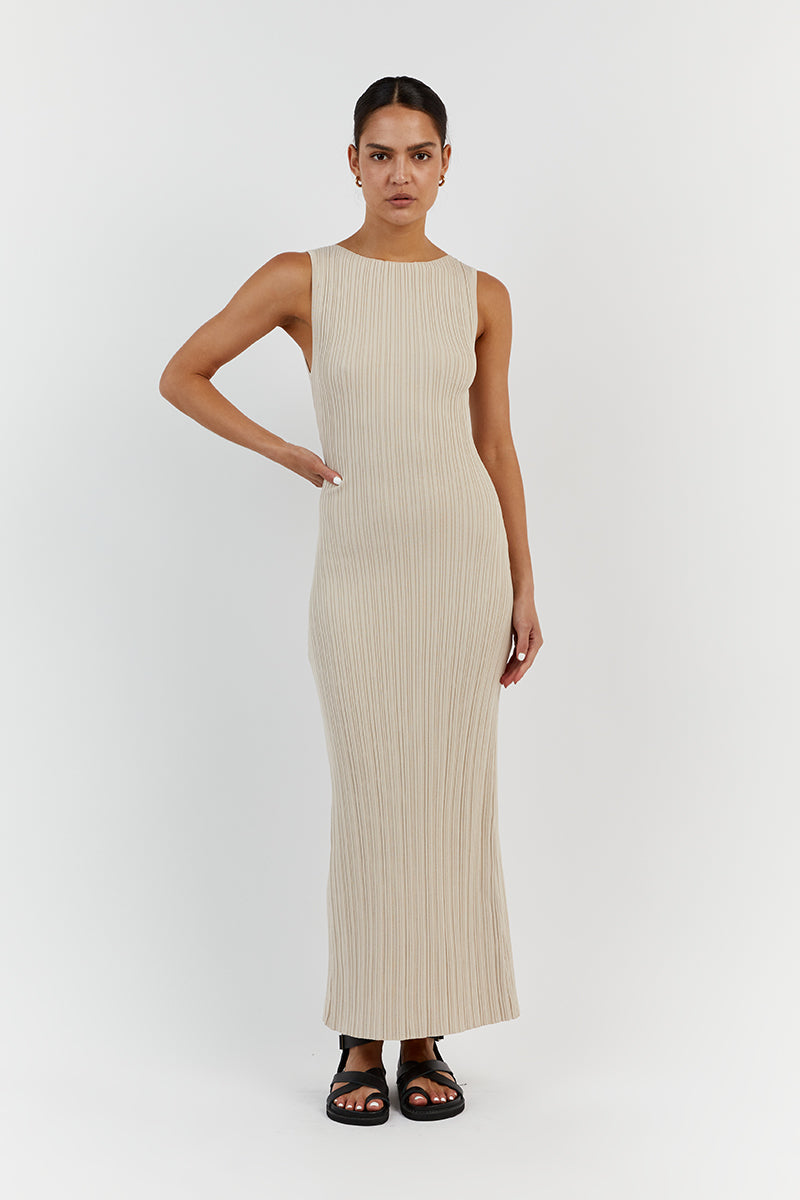 SIENNA STONE KNIT MIDI DRESS