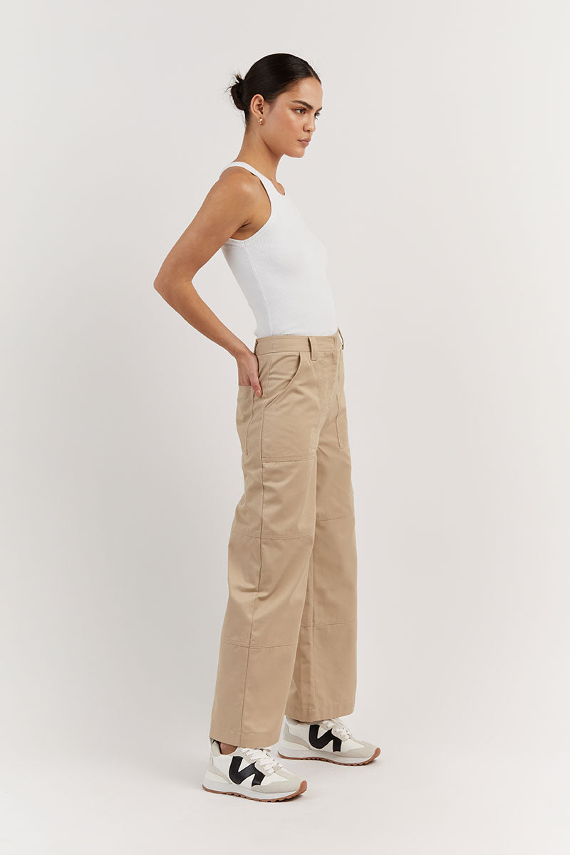 RUBY BEIGE COTTON CARGO PANT
