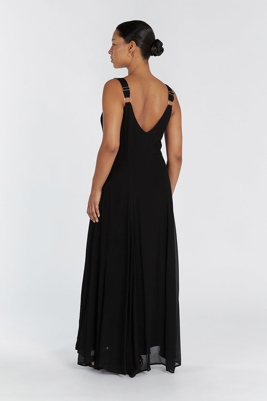 EMILY  BLACK  V-NECK MAXI DRESS