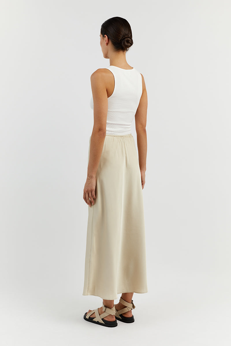 BOBBY STONE SATIN BIAS CUT SKIRT