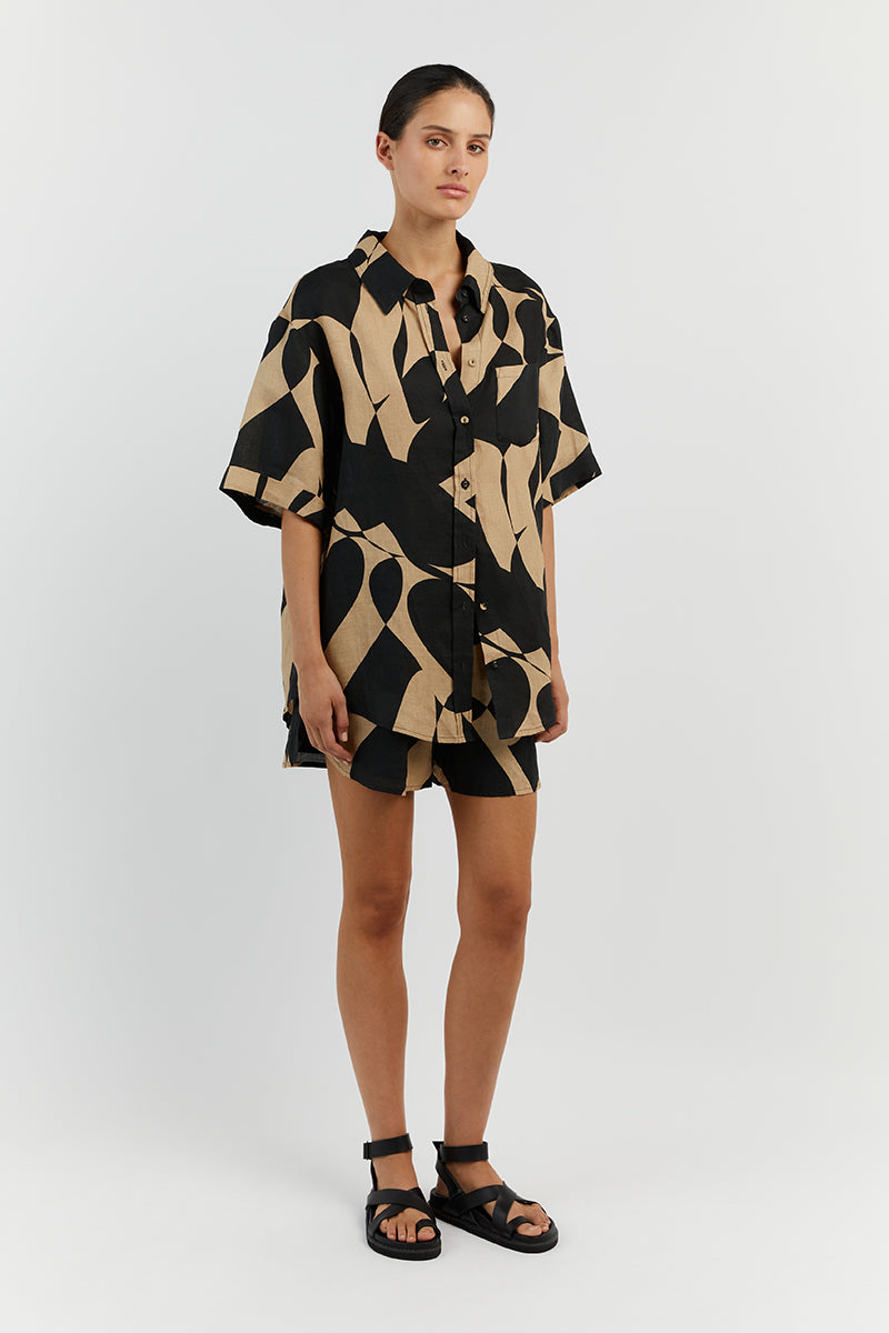 MAPLE CAMEL LINEN SHORT