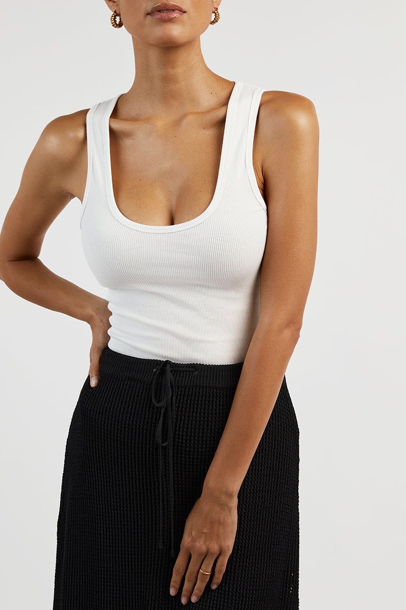 OPHELIA BLACK CROCHET MIDI SKIRT