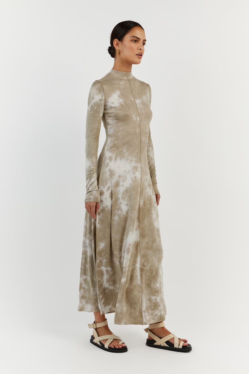 CASPER MOSS TIE DYE SLEEVED DRESS